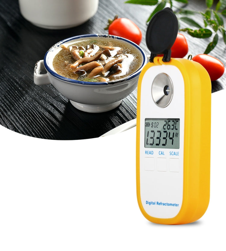 DR201 Digital Salt Refractometer Salinity Specific Gravity Meter Refractometer 0~28% Food Salt Content Tester Sodium Chloride NaCl, DR201