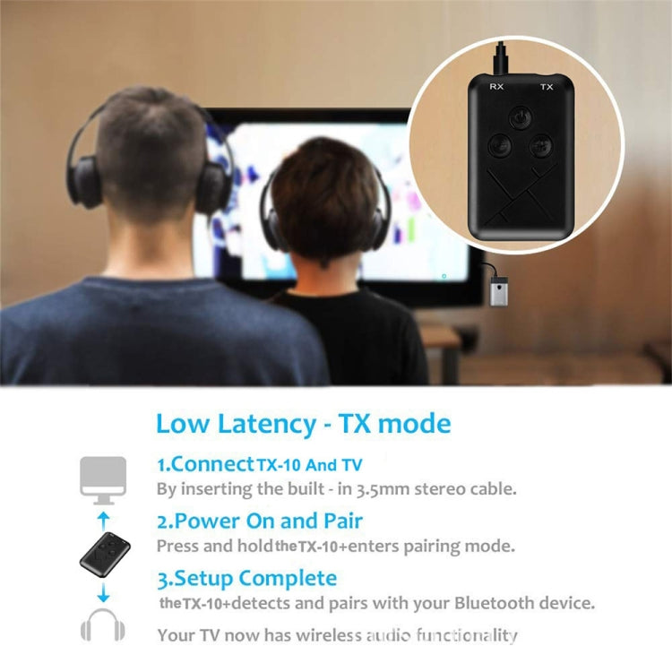 JDEX-TX10 Adattatore per ricevitore e trasmettitore audio Bluetooth 4.2 wireless 2 in 1 da 3,5 mm, JDEX-TX10