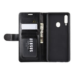 Per Galaxy A20s R64 Custodia in pelle pieghevole orizzontale a piega singola con supporto, slot per carte e portafoglio, For Galaxy A20s