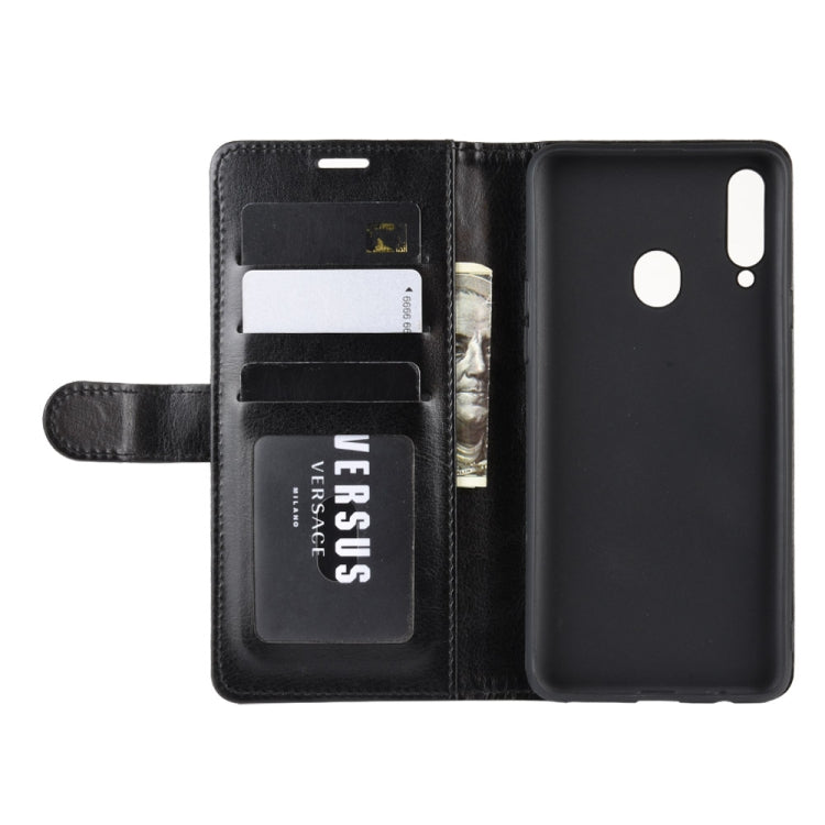 Per Galaxy A20s R64 Custodia in pelle pieghevole orizzontale a piega singola con supporto, slot per carte e portafoglio, For Galaxy A20s