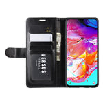 Per Galaxy A20s R64 Custodia in pelle pieghevole orizzontale a piega singola con supporto, slot per carte e portafoglio, For Galaxy A20s