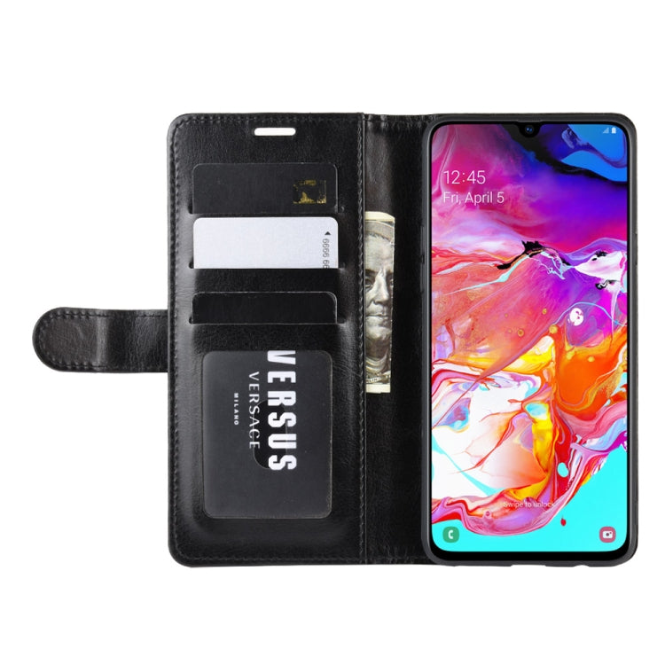 Per Galaxy A20s R64 Custodia in pelle pieghevole orizzontale a piega singola con supporto, slot per carte e portafoglio, For Galaxy A20s