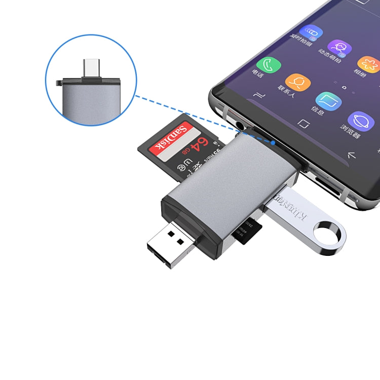 Lettore di schede OTG USB Tipo C Micro USB 3 in 1