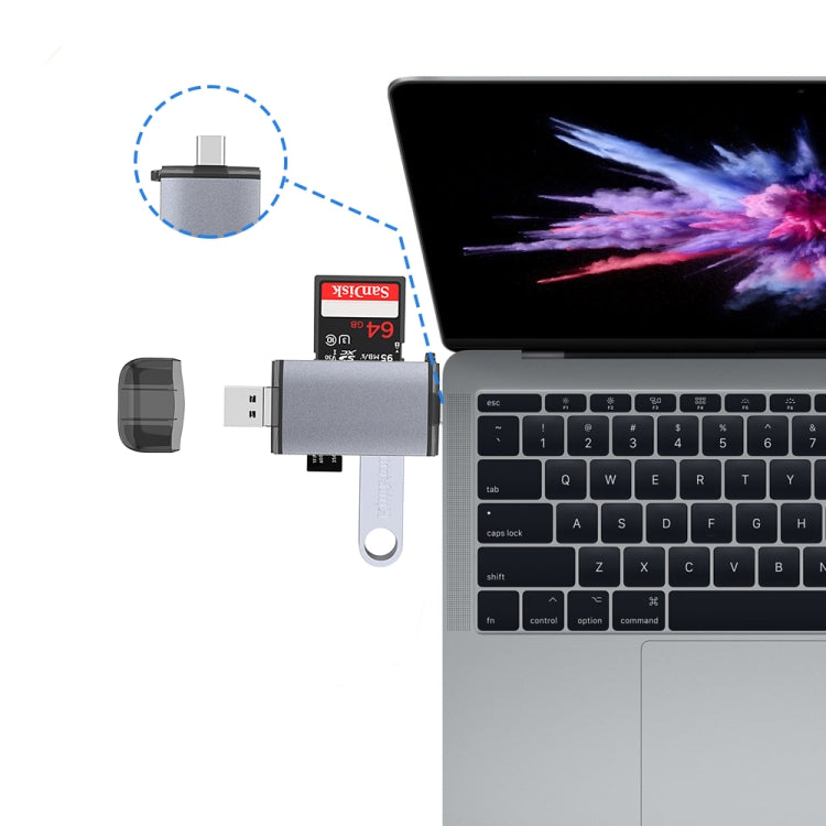 Lettore di schede OTG USB Tipo C Micro USB 3 in 1