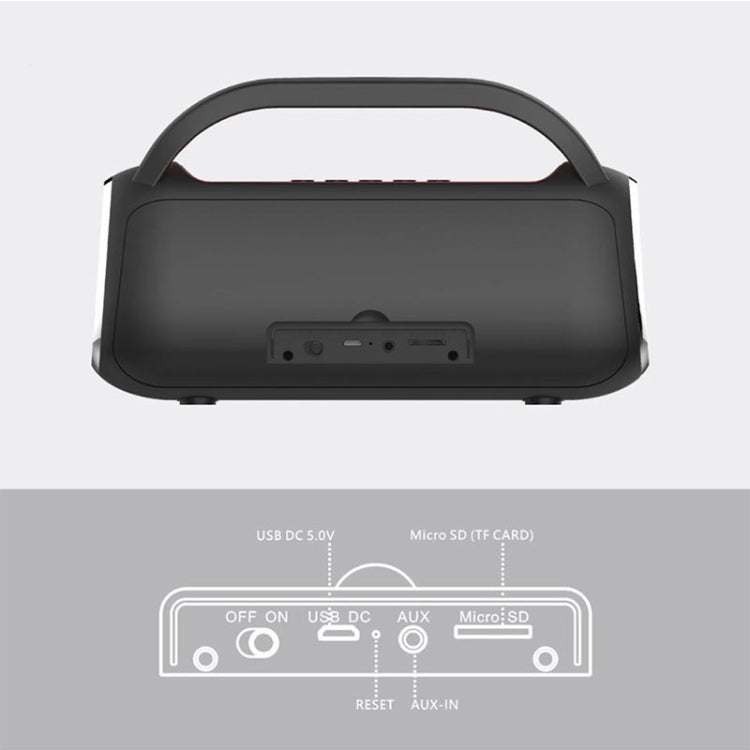 Altoparlante wireless Bluetooth DY18 Sistema audio portatile con altoparlante wireless, supporto Bluetooth, AUX, TF e radio