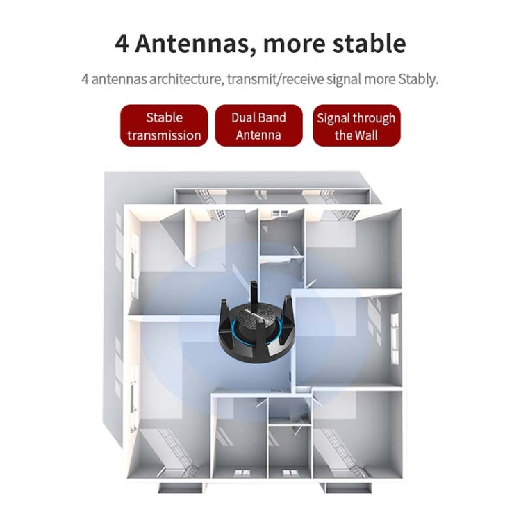 Adattatore Wi-Fi PA ad alta potenza Comfast CF-958AC Scheda di rete Gigabit E-Sport da 1900Mbps Ricevitore dongle Lan PC 2.4Ghz+5.8Ghz USB 3.0