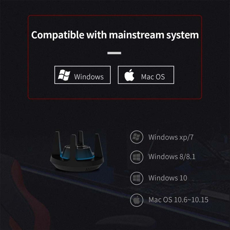 Adattatore Wi-Fi PA ad alta potenza Comfast CF-958AC Scheda di rete Gigabit E-Sport da 1900Mbps Ricevitore dongle Lan PC 2.4Ghz+5.8Ghz USB 3.0