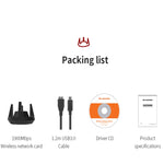 Adattatore Wi-Fi PA ad alta potenza Comfast CF-958AC Scheda di rete Gigabit E-Sport da 1900Mbps Ricevitore dongle Lan PC 2.4Ghz+5.8Ghz USB 3.0