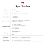 Adattatore Wi-Fi PA ad alta potenza Comfast CF-958AC Scheda di rete Gigabit E-Sport da 1900Mbps Ricevitore dongle Lan PC 2.4Ghz+5.8Ghz USB 3.0