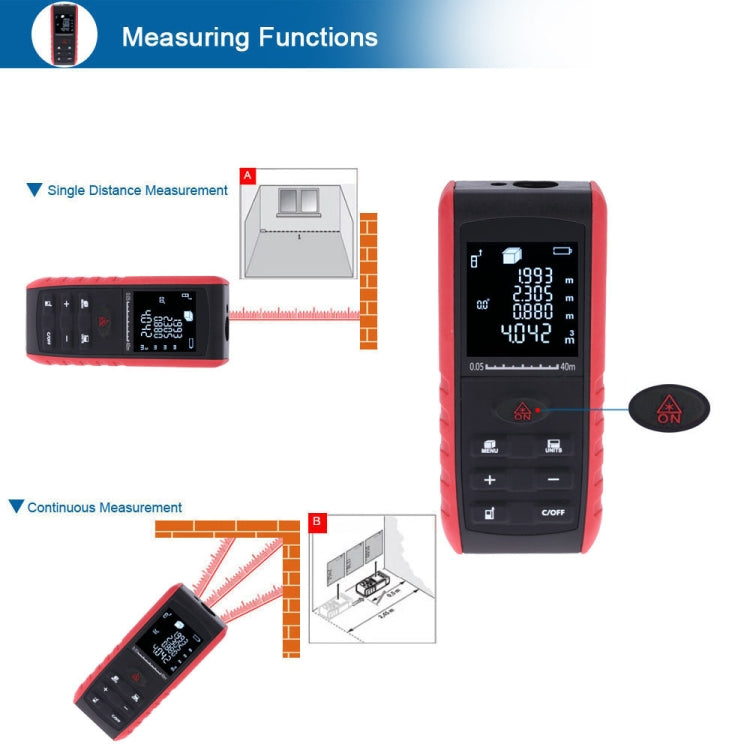 Telemetro laser portatile E40 40 m precisione ±1,5 mm