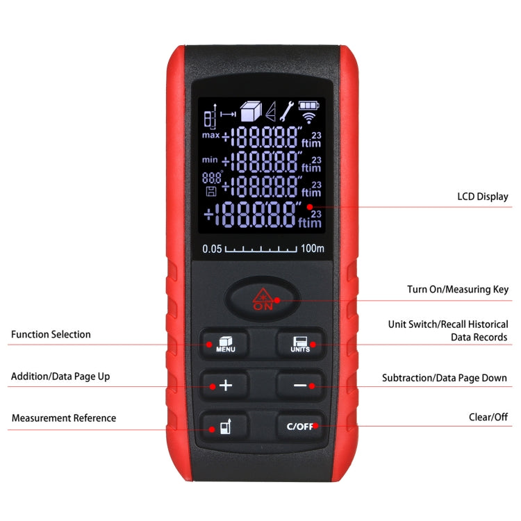 Telemetro laser E100 misuratore distanza 100 m