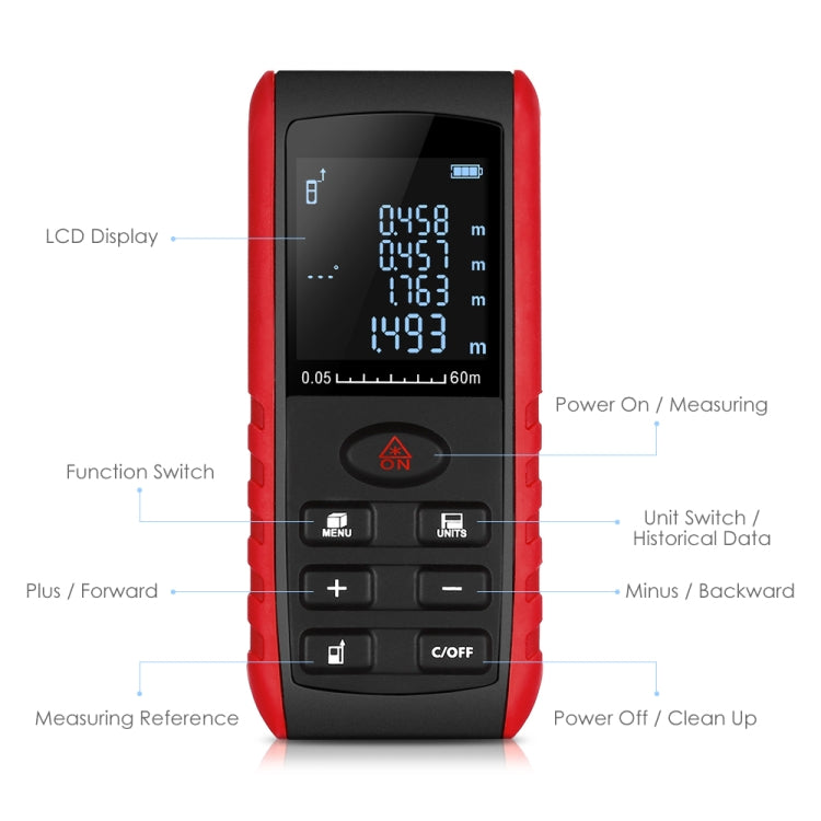 Telemetro laser portatile E60 60 m precisione ±1,5 mm