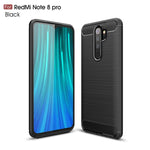 Per Xiaomi Redmi Note 8 Pro Custodia in TPU in fibra di carbonio testurizzata spazzolata, For Redmi Note 8 Pro