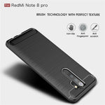 Per Xiaomi Redmi Note 8 Pro Custodia in TPU in fibra di carbonio testurizzata spazzolata, For Redmi Note 8 Pro