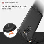 Per Xiaomi Redmi Note 8 Pro Custodia in TPU in fibra di carbonio testurizzata spazzolata, For Redmi Note 8 Pro