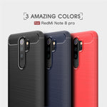 Per Xiaomi Redmi Note 8 Pro Custodia in TPU in fibra di carbonio testurizzata spazzolata, For Redmi Note 8 Pro