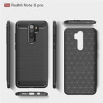 Per Xiaomi Redmi Note 8 Pro Custodia in TPU in fibra di carbonio testurizzata spazzolata, For Redmi Note 8 Pro