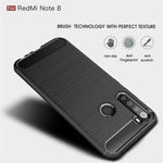 Per Xiaomi Redmi Note 8 Custodia in TPU in fibra di carbonio testurizzata spazzolata, For Redmi Note 8