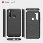 Per Xiaomi Redmi Note 8 Custodia in TPU in fibra di carbonio testurizzata spazzolata, For Redmi Note 8