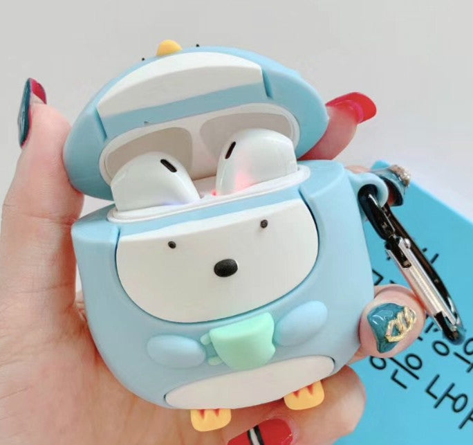 Per Apple AirPods Custodia protettiva per cuffie Bluetooth universale Wireless Cup Penguin di 1/2 generazione