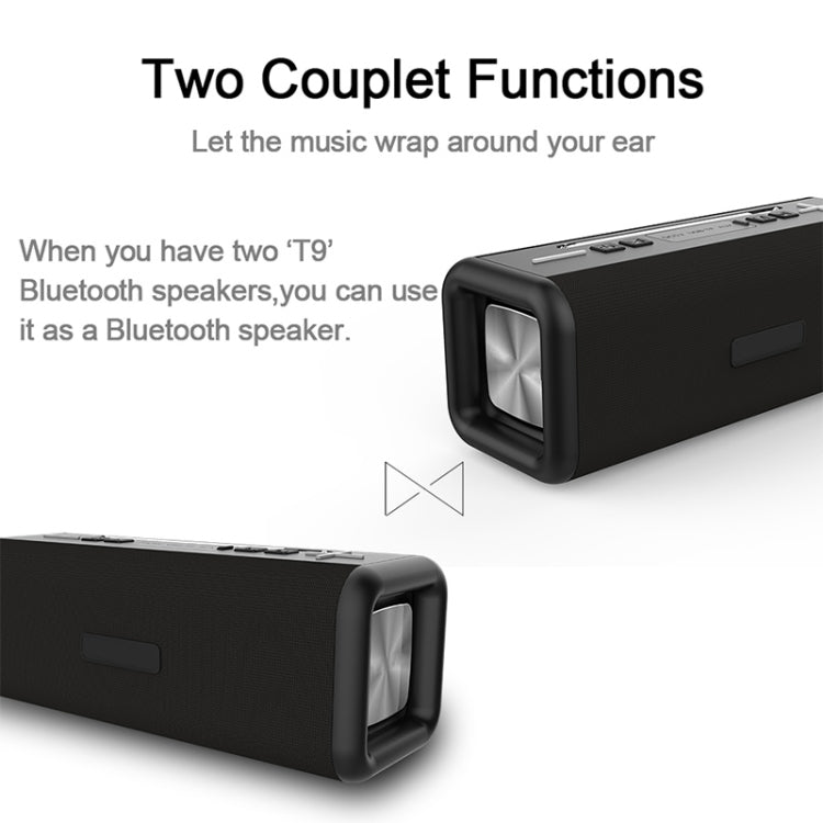T9 Wireless Bluetooth 4.2 Altoparlante 10W Sound Box portatile FM Radio digitale 3D Surround Stereo, supporto vivavoce e TF e AUX