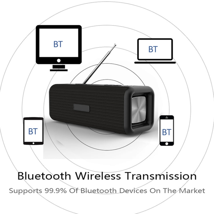 T9 Wireless Bluetooth 4.2 Altoparlante 10W Sound Box portatile FM Radio digitale 3D Surround Stereo, supporto vivavoce e TF e AUX
