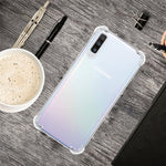 Per Galaxy A70 Custodia per telefono in TPU trasparente ultra sottile anti-caduta a quattro angoli