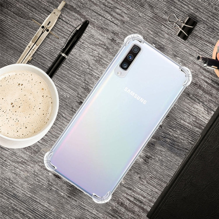 Per Galaxy A70 Custodia per telefono in TPU trasparente ultra sottile anti-caduta a quattro angoli