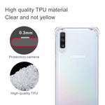 Per Galaxy A70 Custodia per telefono in TPU trasparente ultra sottile anti-caduta a quattro angoli