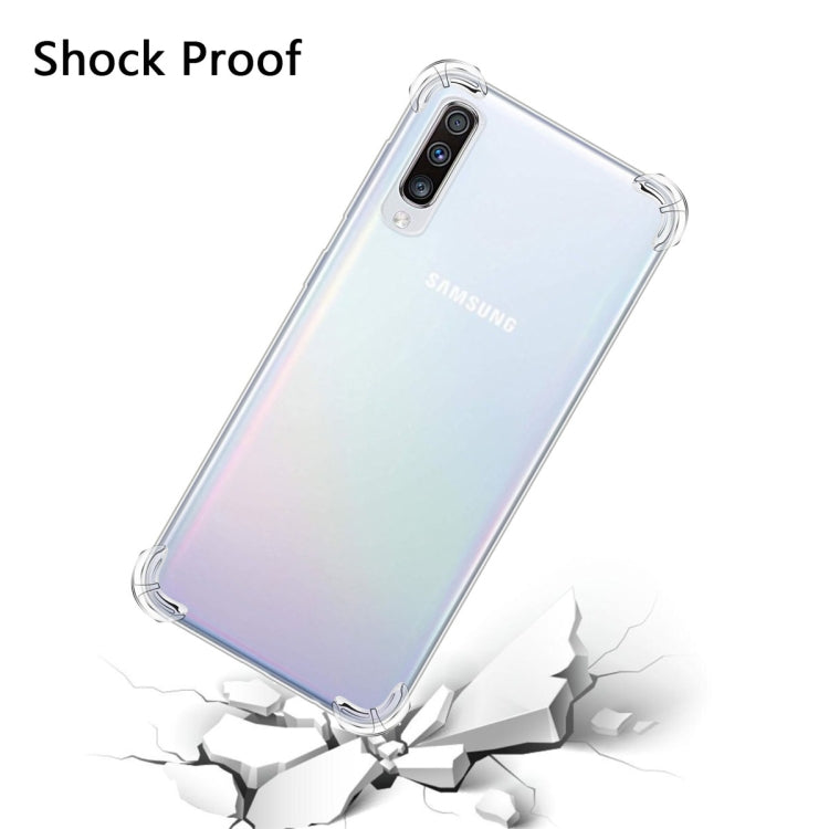 Per Galaxy A70 Custodia per telefono in TPU trasparente ultra sottile anti-caduta a quattro angoli