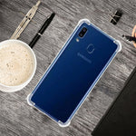Per Galaxy A40 Custodia per telefono in TPU trasparente ultrasottile anti-caduta a quattro angoli