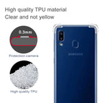 Per Galaxy A40 Custodia per telefono in TPU trasparente ultrasottile anti-caduta a quattro angoli
