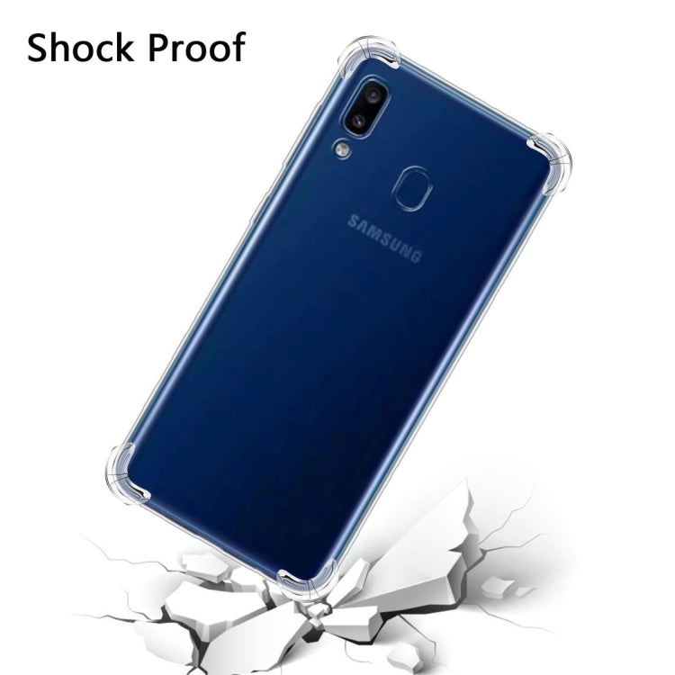 Per Galaxy A40 Custodia per telefono in TPU trasparente ultrasottile anti-caduta a quattro angoli