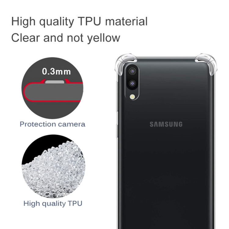 Per Galaxy A10/M10 Custodia per telefono in TPU trasparente ultra sottile anti-caduta a quattro angoli