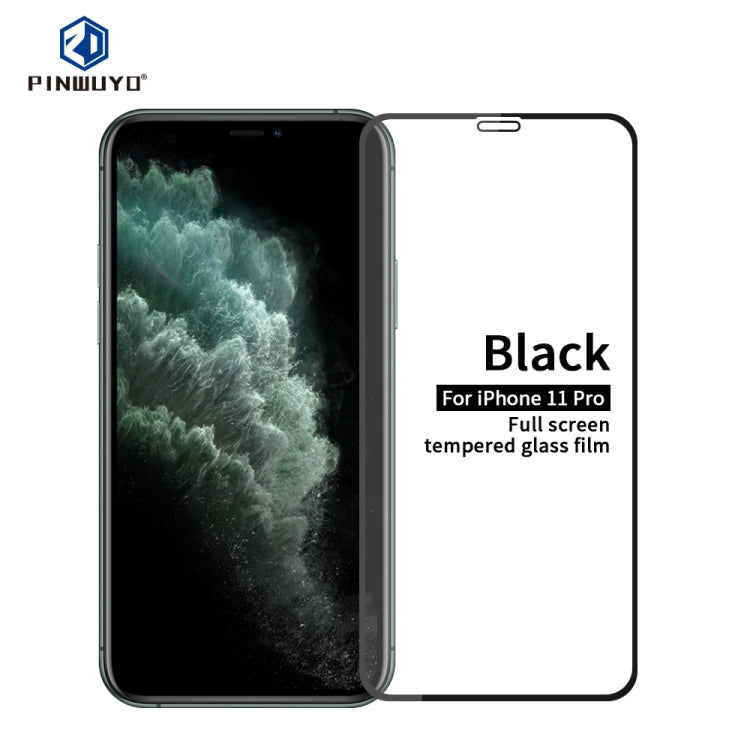 Pellicola in vetro temperato a schermo intero PINWUYO 9H 2.5D, For iPhone 11 Pro, For iPhone 11