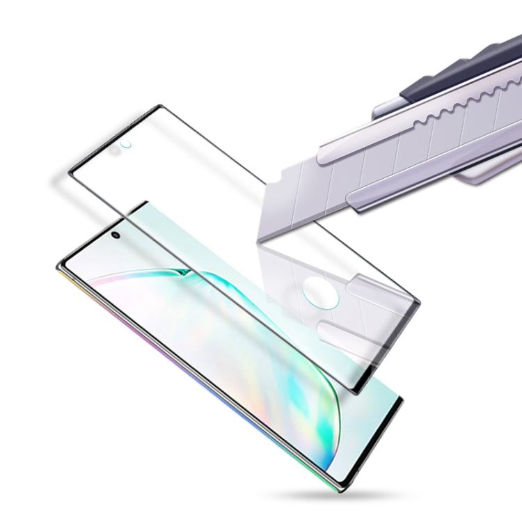 mocolo 0,33 mm 9H Pellicola in vetro temperato curvo a schermo intero 3D, supporta lo sblocco delle impronte digitali, For Galaxy Note 10, For Galaxy Note 10+