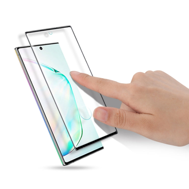 mocolo 0,33 mm 9H Pellicola in vetro temperato curvo a schermo intero 3D, supporta lo sblocco delle impronte digitali, For Galaxy Note 10, For Galaxy Note 10+
