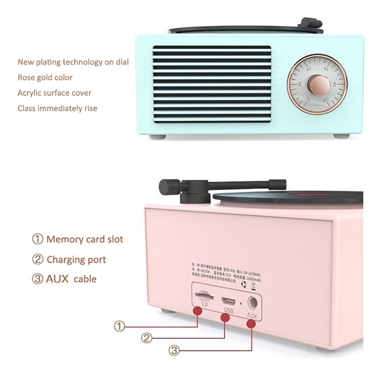 Altoparlanti Bluetooth atomici B10 Lettore vinile retrò Altoparlanti stereo multifunzione creativi wireless da tavolo, X10