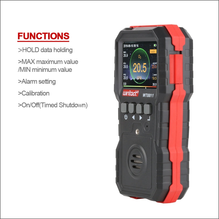 WINTACT WT8811 Monitor Gas Composti 4 in 1 con Display LCD