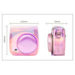 Borsa per fotocamera Richwell in PVC traslucido per Fujifilm Instax Mini 8 8+ 9 Custodia con tracolla sfumata rosa Shell