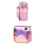Borsa per fotocamera Richwell in PVC traslucido per Fujifilm Instax Mini 8 8+ 9 Custodia con tracolla sfumata rosa Shell