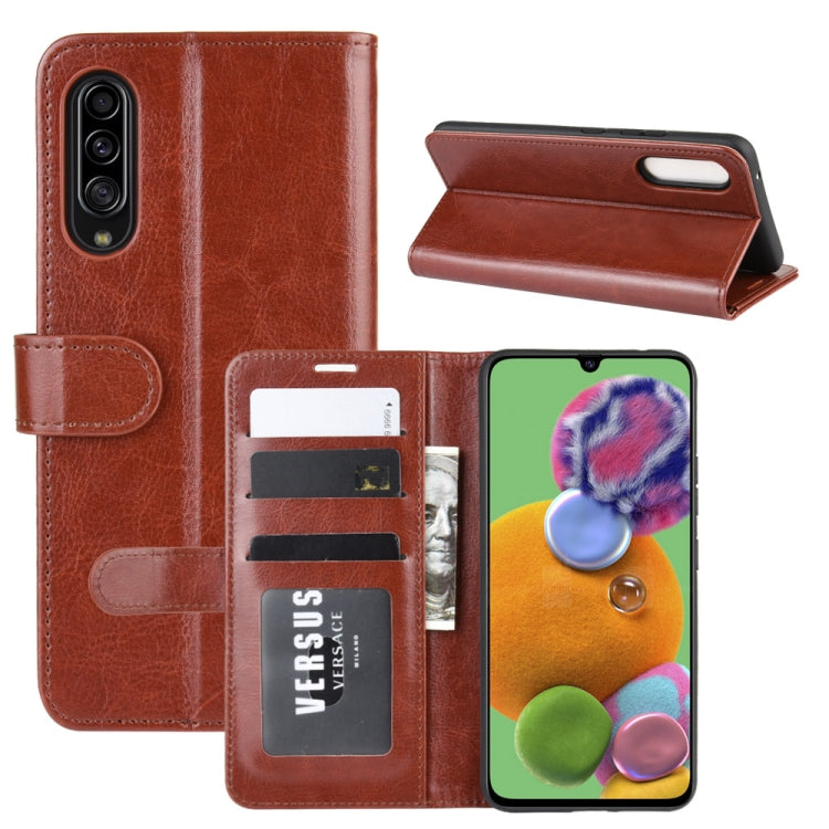 Per Galaxy A90 5G R64 Custodia in pelle pieghevole orizzontale a piega singola con supporto e slot per schede e portafoglio, For Samsung Galaxy A90 5G
