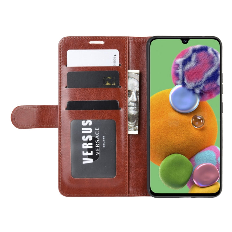 Per Galaxy A90 5G R64 Custodia in pelle pieghevole orizzontale a piega singola con supporto e slot per schede e portafoglio, For Samsung Galaxy A90 5G