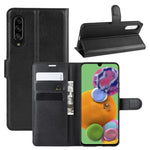 Per 三星A90 5G Custodia in pelle a vibrazione orizzontale con texture Litchi con portafoglio e supporto e slot per carte