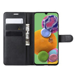 Per 三星A90 5G Custodia in pelle a vibrazione orizzontale con texture Litchi con portafoglio e supporto e slot per carte