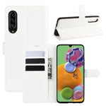 Per 三星A90 5G Custodia in pelle a vibrazione orizzontale con texture Litchi con portafoglio e supporto e slot per carte