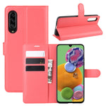 Per 三星A90 5G Custodia in pelle a vibrazione orizzontale con texture Litchi con portafoglio e supporto e slot per carte