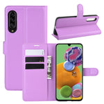 Per 三星A90 5G Custodia in pelle a vibrazione orizzontale con texture Litchi con portafoglio e supporto e slot per carte