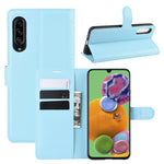 Per 三星A90 5G Custodia in pelle a vibrazione orizzontale con texture Litchi con portafoglio e supporto e slot per carte