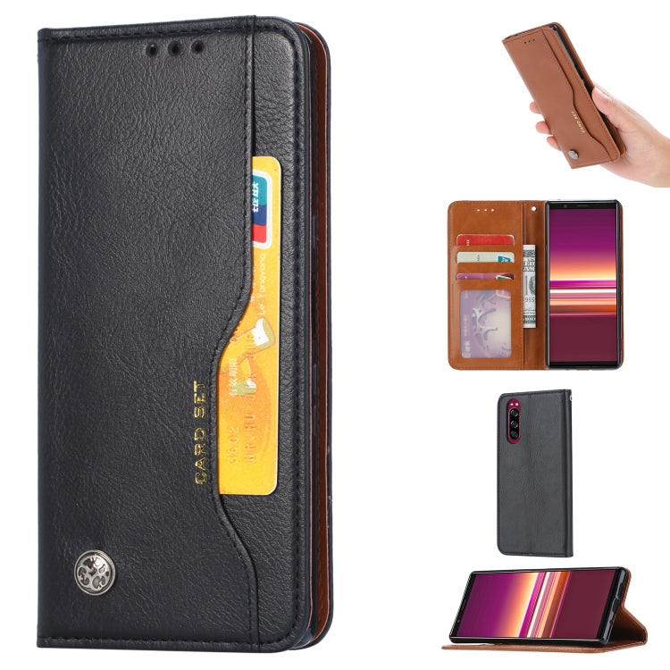 Per Sony Xperia 5 Knead Skin Texture Custodia in pelle orizzontale a conchiglia con cornice per foto e supporto e slot per schede e portafoglio, For Sony Xperia 5